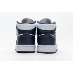GET Air Jordan 1 Mid White Metallic Gold Obsidian