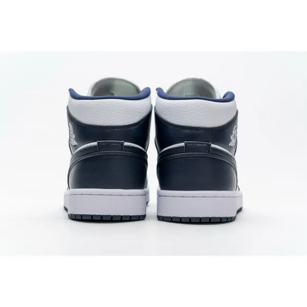 GET Air Jordan 1 Mid White Metallic Gold Obsidian
