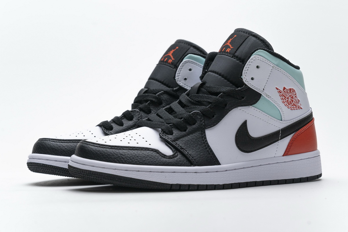 GET Air Jordan 1 Mid SE White Black Red Spruce (GS)
