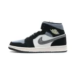 GET Air Jordan 1 Mid Satin Grey Toe