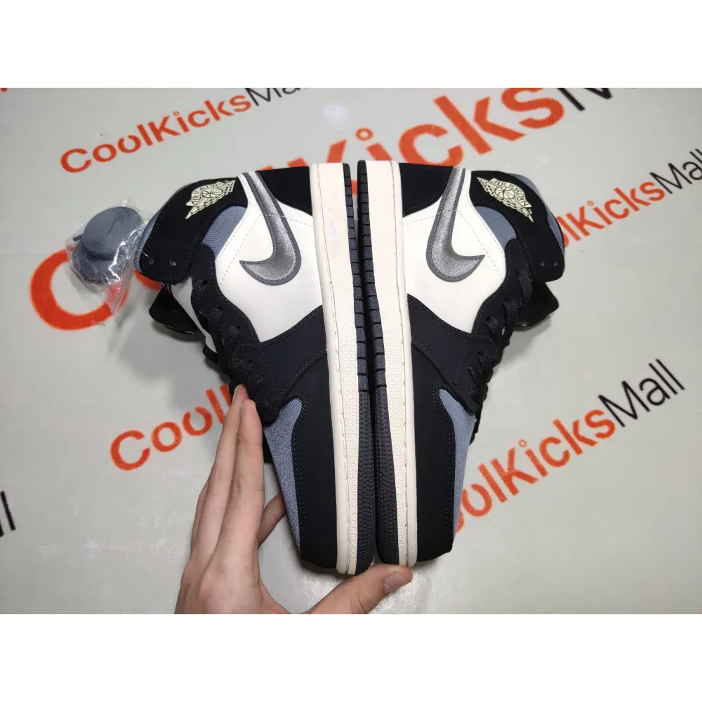 Coolkicks GET Air Jordan 1 Mid Satin Grey Toe,852542-011