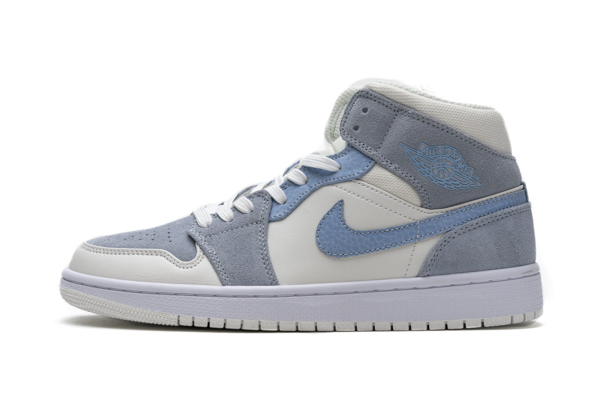 GET Air Jordan 1 Mid Mixed Textures Blue