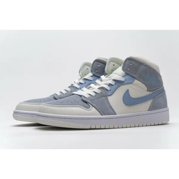 GET Air Jordan 1 Mid Mixed Textures Blue