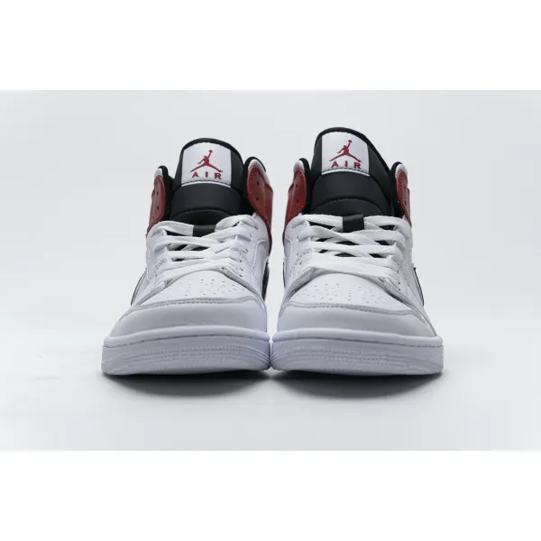 GET Air Jordan 1 Mid White Black Gym Red