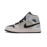 GET Air Jordan 1 Mid Dirty Powder Iridescent (W)