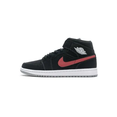 Coolkicks GET Air Jordan 1 Mid Multi-Color Swoosh Black (GS),554725-065 01
