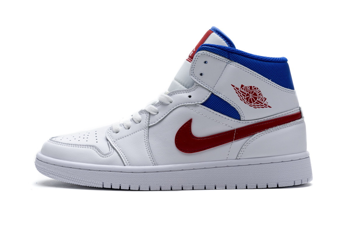 GET Air Jordan 1 Mid White Red Royal (W)