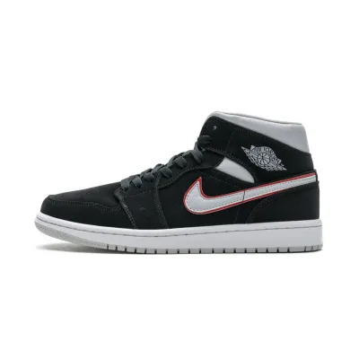 Coolkicks GET Air Jordan 1 Mid Black Particle Grey Gym Red,554724-060 01