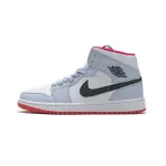 GET Air Jordan 1 Mid Half Blue Polka Dot Swoosh (GS)