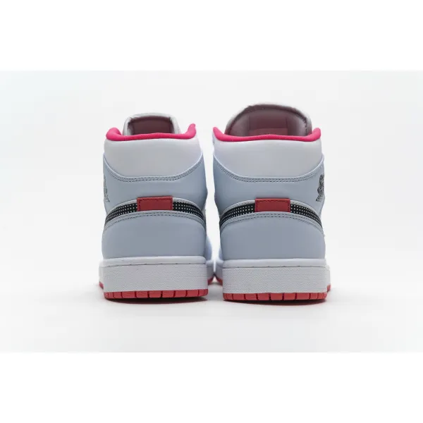 GET Air Jordan 1 Mid Half Blue Polka Dot Swoosh (GS)