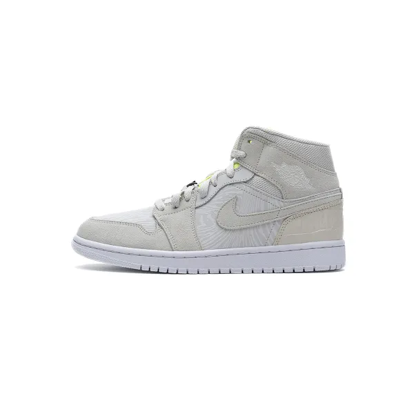 GET Air Jordan 1 Mid Vast Grey Ghost Green (W)