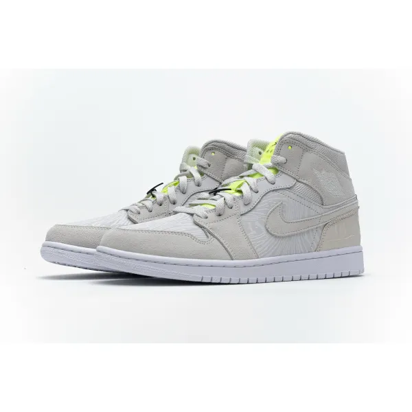 GET Air Jordan 1 Mid Vast Grey Ghost Green (W)
