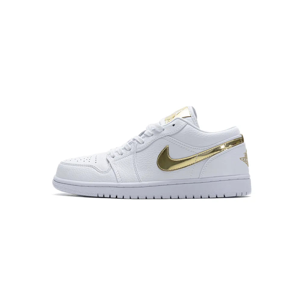 Coolkicks G5 Air Jordan 1 Low White Metallic Gold (W),CZ4776-100