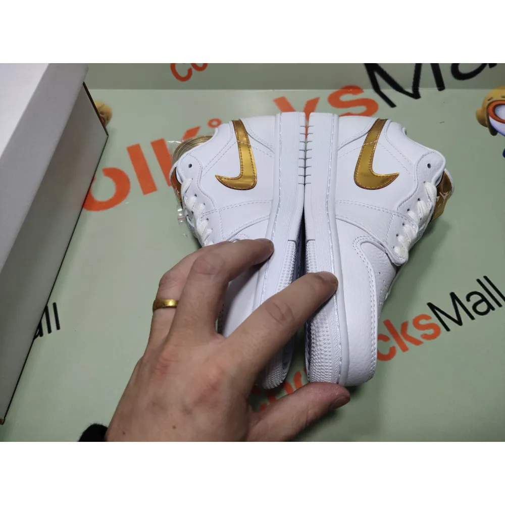Coolkicks G5 Air Jordan 1 Low White Metallic Gold (W),CZ4776-100