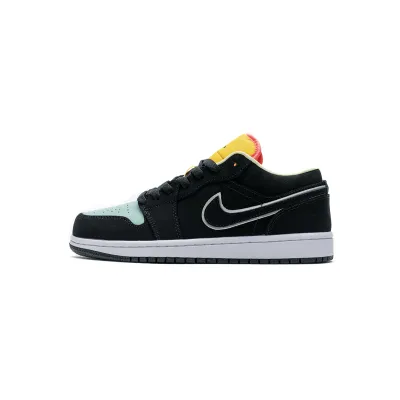 Coolkicks G5 Air Jordan 1 Low Black Aurora Green Laser Orange, CK3022-013 01