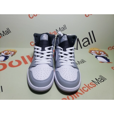 GET Air Jordan 1 Mid Light Smoke Grey Anthracite,  554724-078 02