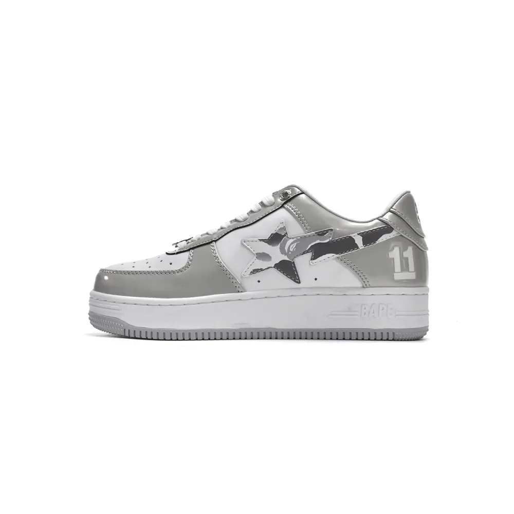 shop cool kicks | G5 A Bathing Ape Bape Sta Low White Grey Mirror Surface
