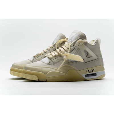 Replica Air Jordan 4 Retro Off-White Sail, CV9388-100 01