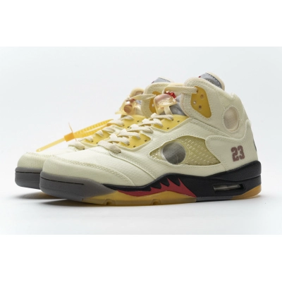 Replica Air Jordan 5 Retro OFF-WHITE Sail,DH8565-100 01