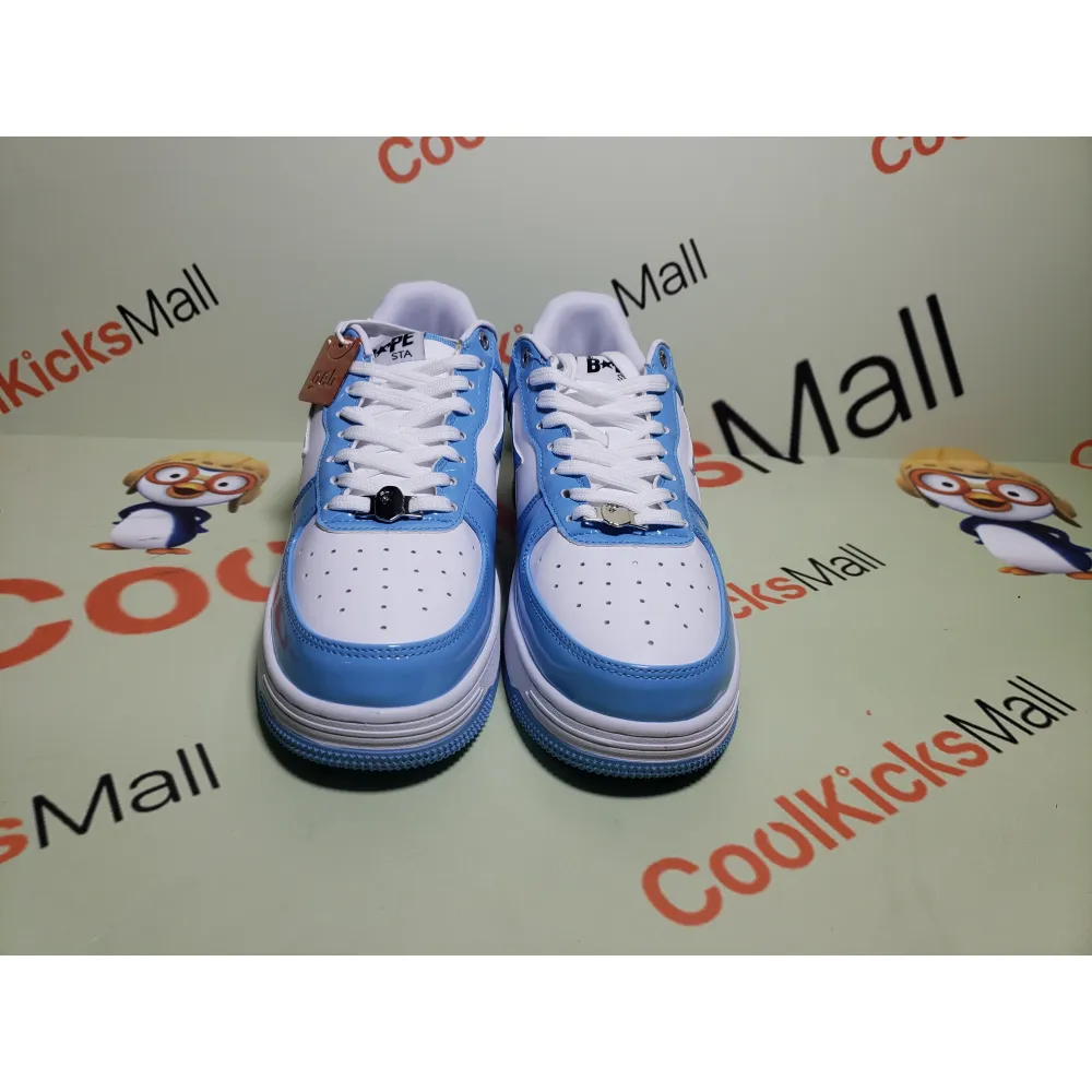 GET A Bathing Ape Bape Sta Low White Blue, 1M70-191-001
