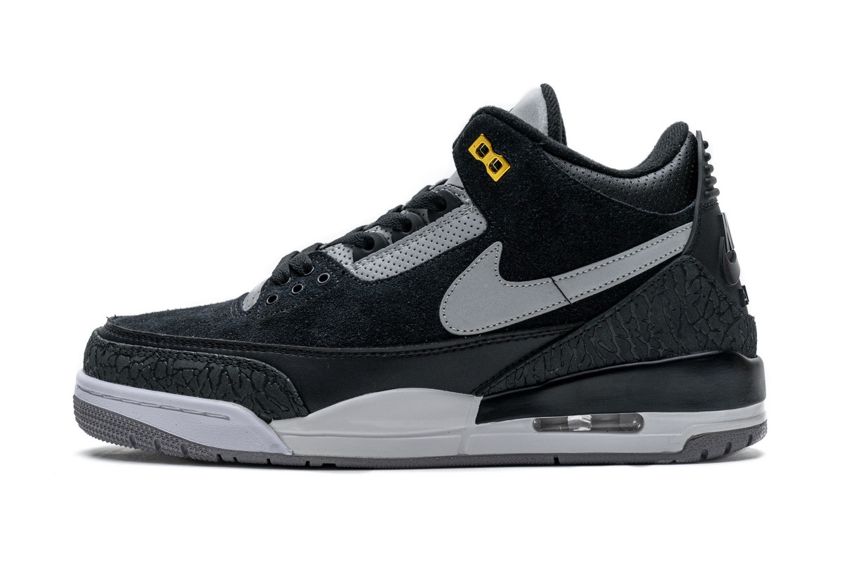 PK GOD Air Jordan 3 Retro Tinker Black Cement Gold