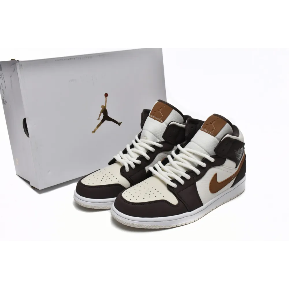 Coolkicks GET Air Jordan 1 Mid SE Brown Basalt Oatmeal ,DO6699-200