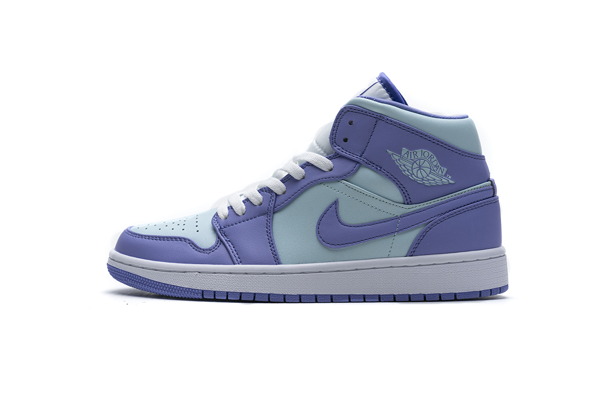 GET Air Jordan 1 Mid Purple Aqua (GS)