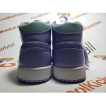 GET Air Jordan 1 Mid Purple Aqua (GS),554725-500