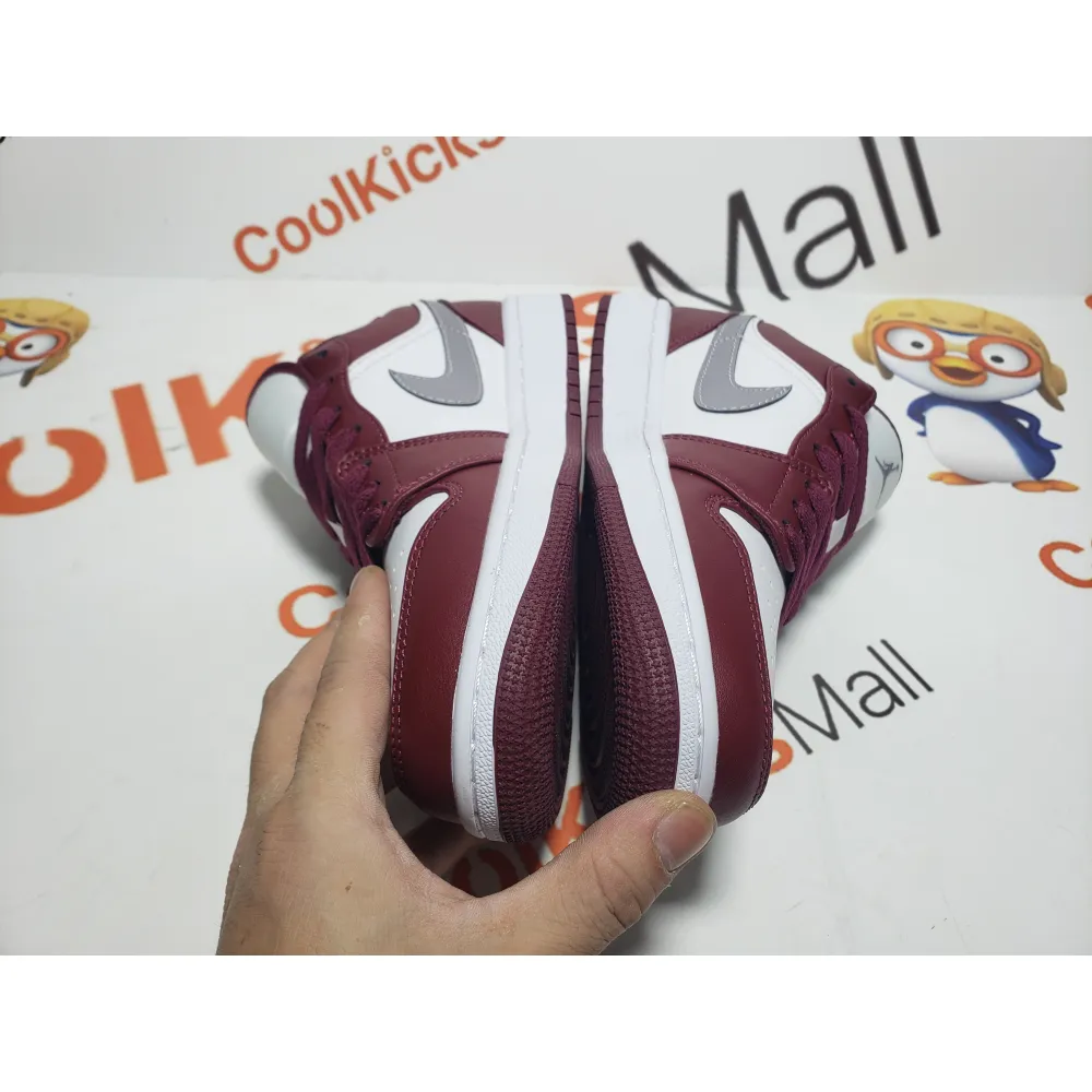 Coolkicks G5 Air Jordan 1 Low White Bordeaux, 553558-615    