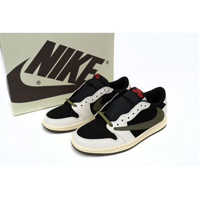 （Limited time special price $79）Air Jordan 1 Retro Low OG SP Travis Scott Olive,DZ4137-106 01