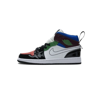 GET coolest kicks | GET Air Jordan 1 Mid SE Black White Multi-Color，DB5454-001 01