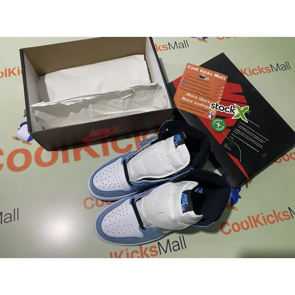 PKGoden Air Jordan 1 Retro High White University Blue Black,555088-134