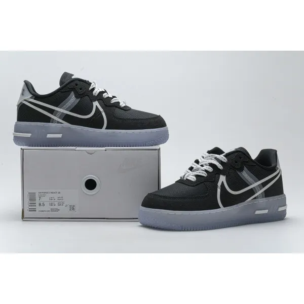 GET Air Force 1 React Black White Rush Ice