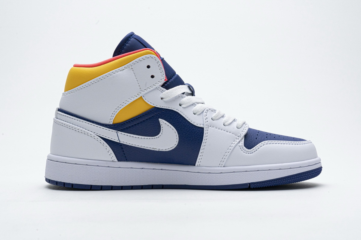 GET Air Jordan 1 Mid Royal Blue Laser Orange