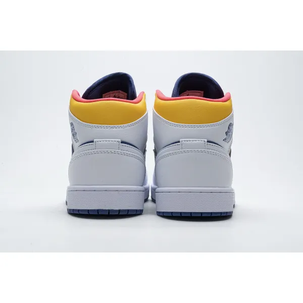 GET Air Jordan 1 Mid Royal Blue Laser Orange