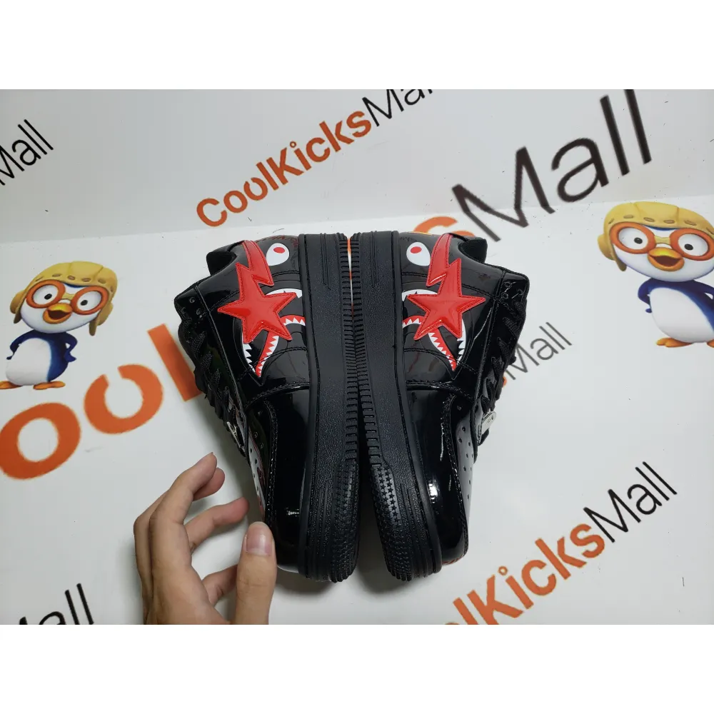 GET A Bathing Ape Bape Sta Low Shark Black, 1H30-191-012-BLK