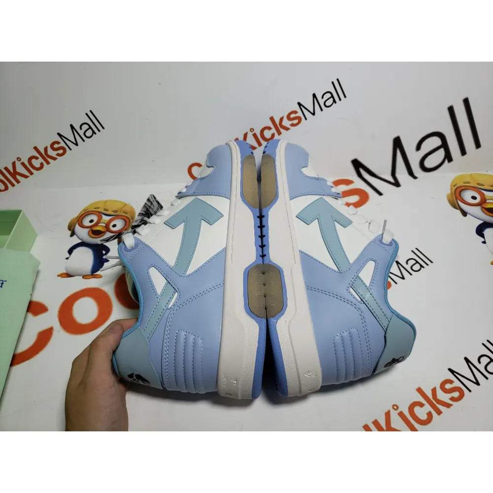 PKGoden OFF-WHITE OOO Low Out Of Office Calf Leather White Light Blue 