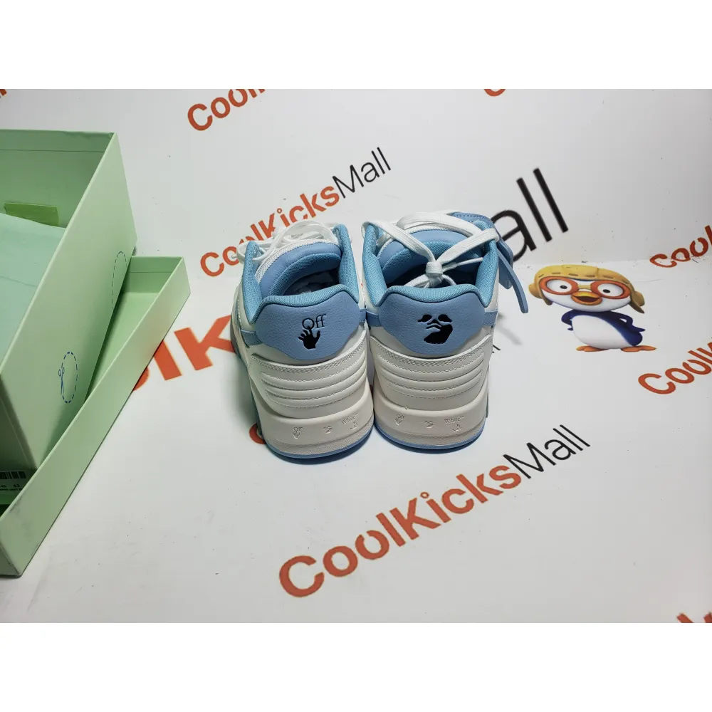 PKGoden OFF-WHITE Out Of Office OOO 30 MM Low Tops Sky Blue And White  