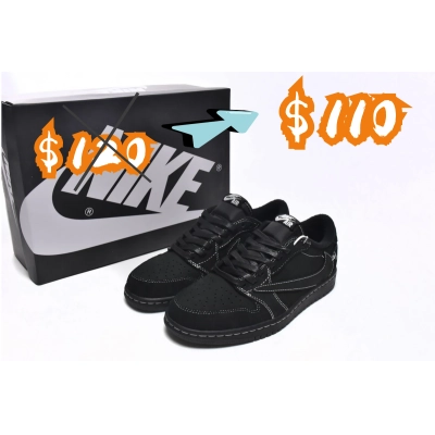 (1 week $10 OFF) Replica Air Jordan 1 Retro Low OG SP Travis Scott Black Phantom, DM7866-001 01