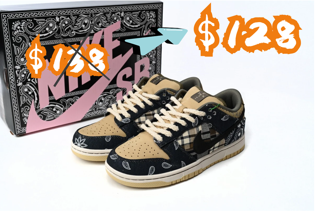 (1 week $10 OFF) PKGoden SB Dunk Low Travis Scott,CT5053-001