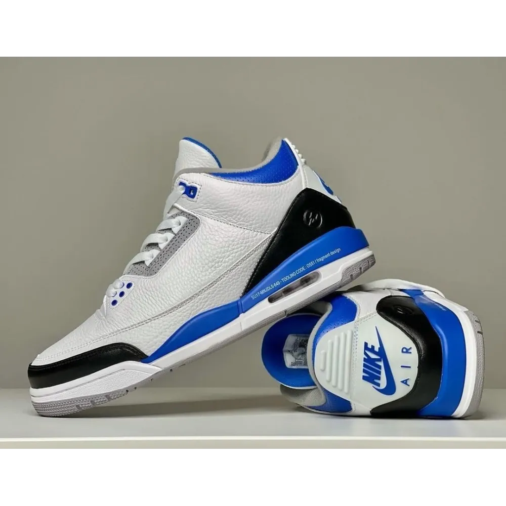 Cool Kicks | PKGoden Air Jordan 3 Fragment Design White/Royal Blue.CT8532-040