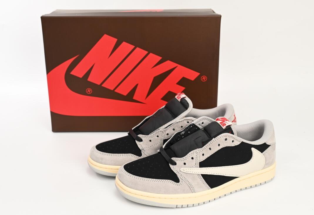 Replica Air Jordan 1 Low Travis Scott White Grey Low Gang,DM7866-010
