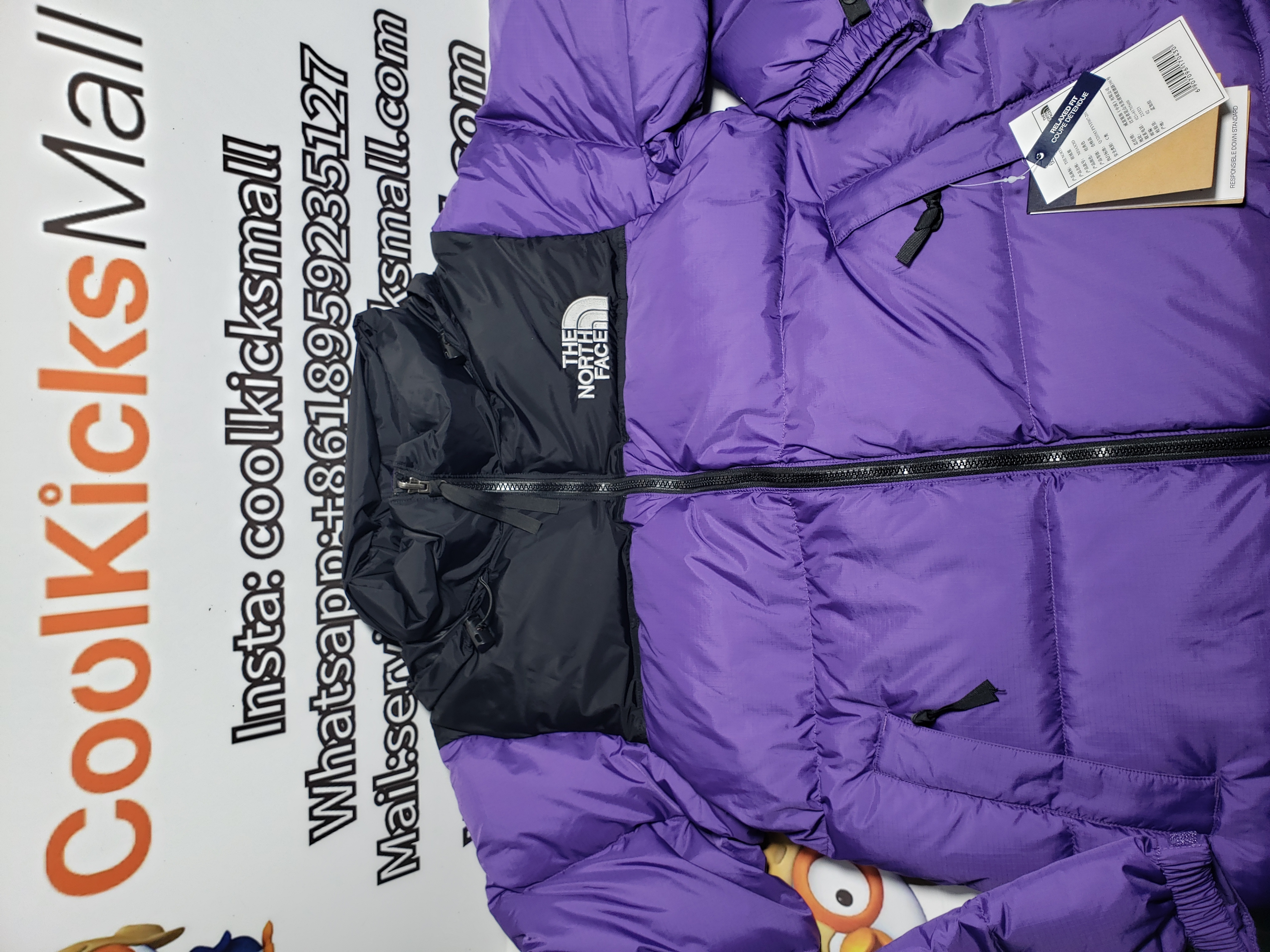 TheNorthFace Splicing White And Pur Ple