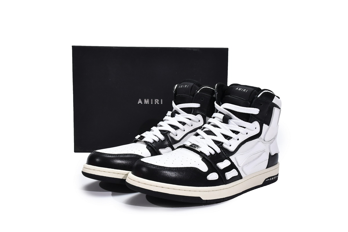Replica AMIRI Skel Top Hi Black White,MFS002-004