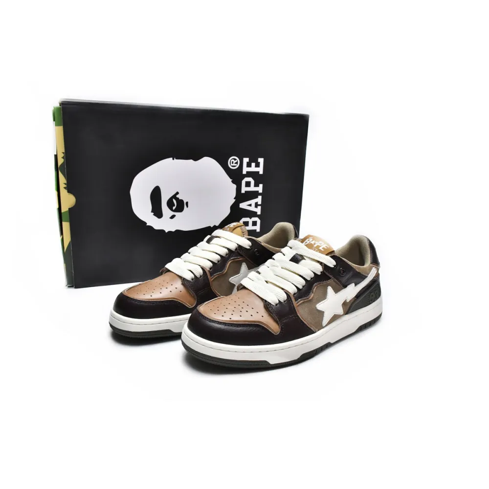 PKGoden A Bathing Ape Bape SK8 Sta Brown Ivory, 1H80-291-013