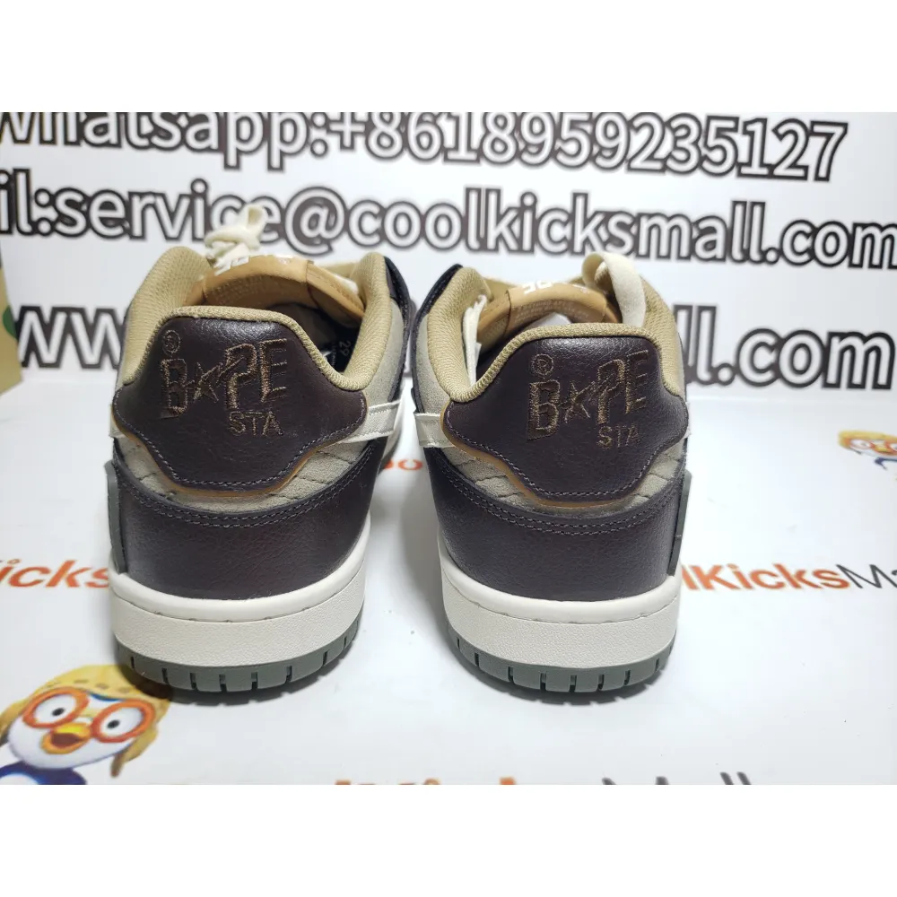 PKGoden A Bathing Ape Bape SK8 Sta Brown Ivory, 1H80-291-013