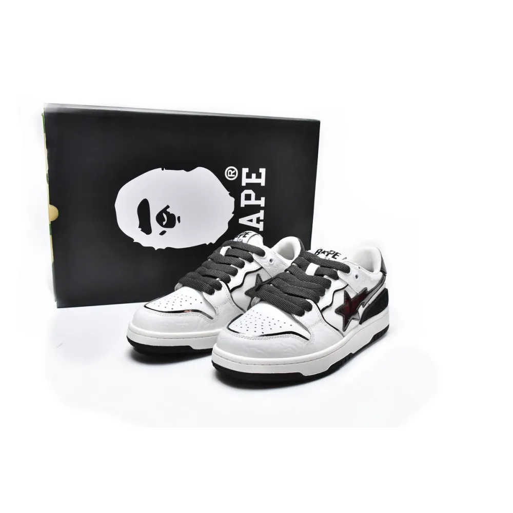 PKGoden A Bathing Ape Bape SK8 Sta White Silver, 1H80-191-020 