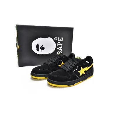 PKGoden A Bathing Ape Sk8 Sta Black Electric Yellow,  1G70-191-031 01