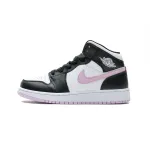 GET Air Jordan 1 Mid White Black Light Arctic Pink (GS)