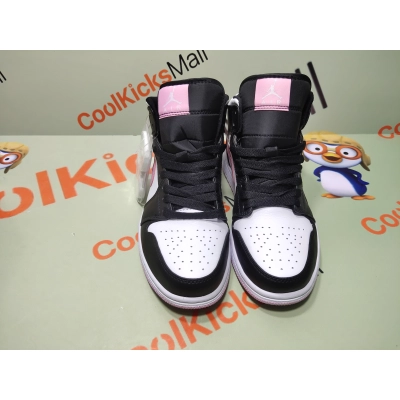 Cool Kicks | GET Air Jordan 1 Mid White Black Light Arctic Pink (GS),555112-103 02